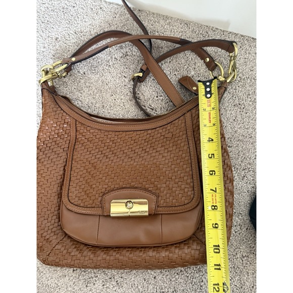 Coach Kristin Brown Woven Leather Tote Convertible Shoulder Bag Classic - Picture 3 of 10